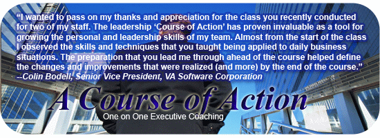 A COURSE OF ACTION - One on One Executive Coaching
